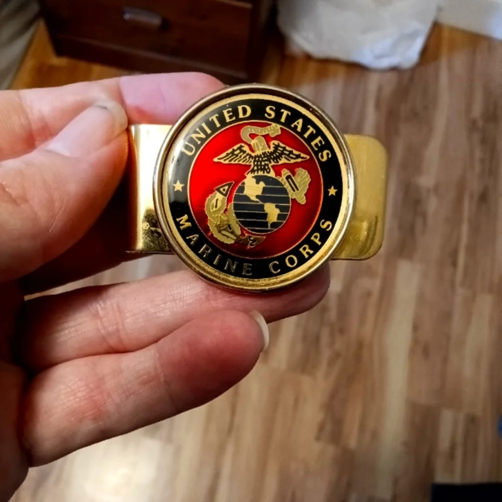 Brass Marine corps money clip